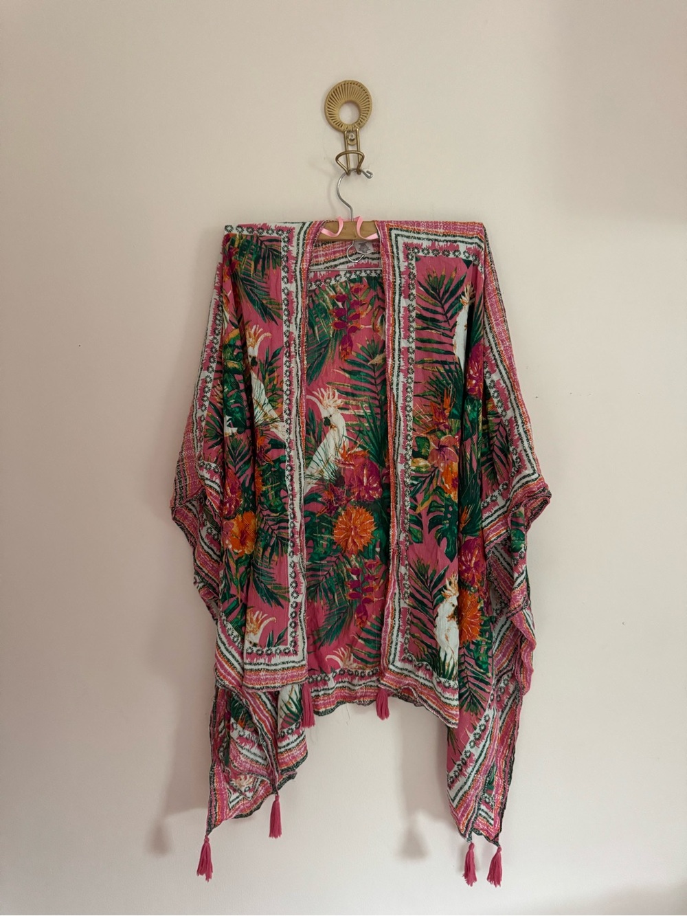 Nine West Pink Tropical Floral Swim Coverup